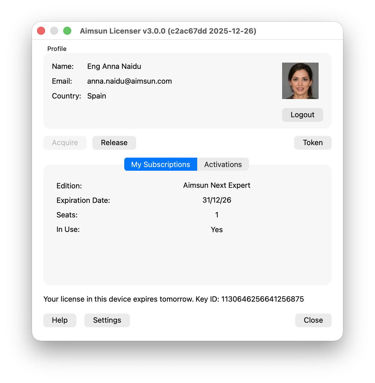 Aimsun Licenser with a license about to expire Aimsun Licenser