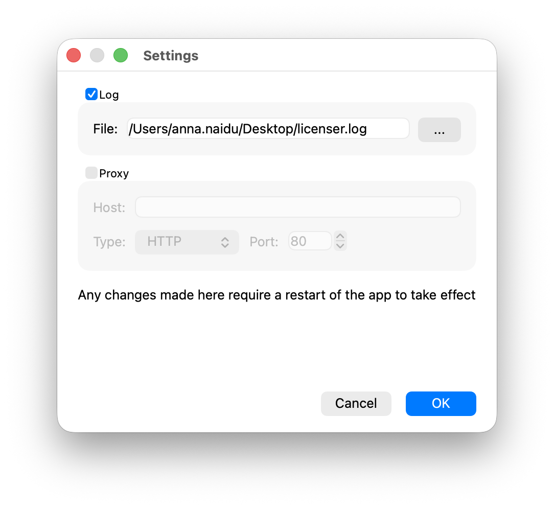 Settings Window Settings Window