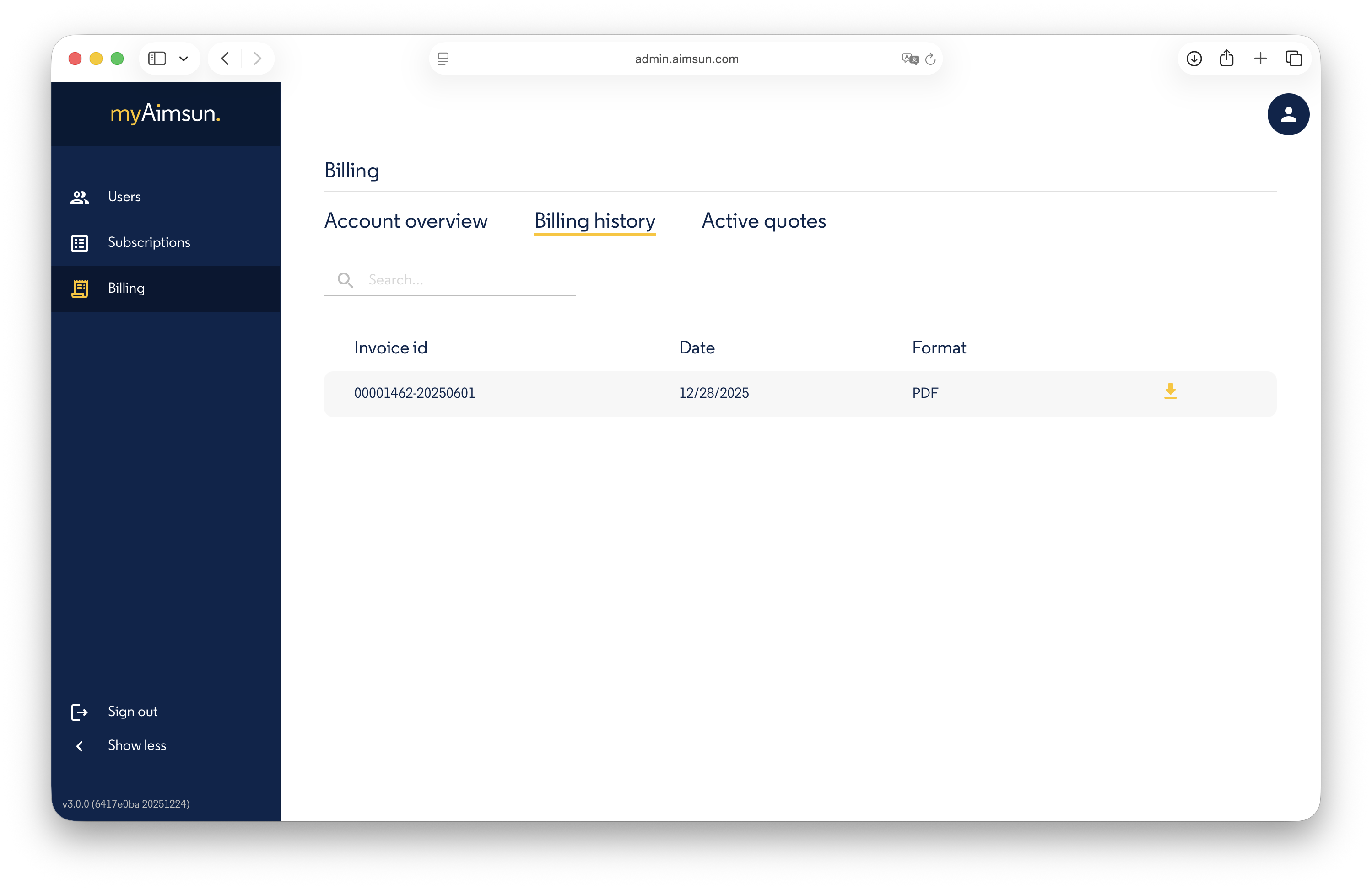 Aimsun Admin: Invoices Aimsun Admin: Invoices