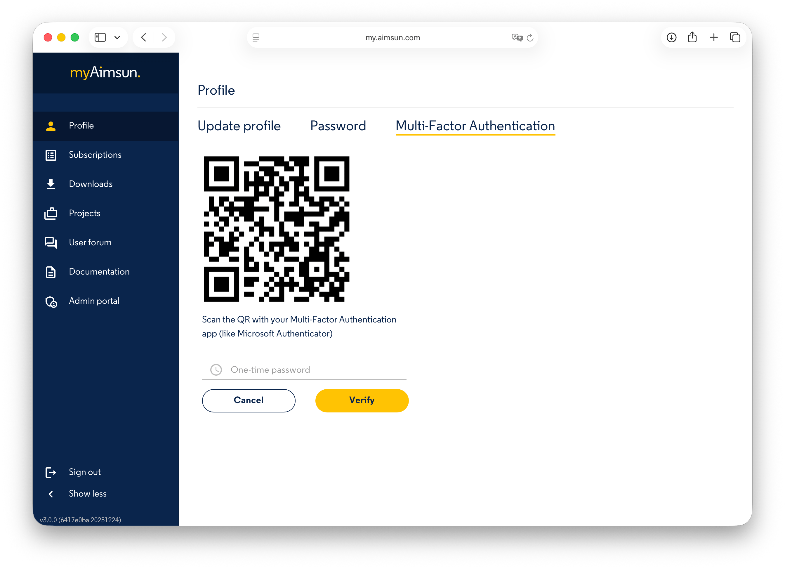 myAimsun: Multi-factor Authentication myAimsun: Multi-factor Authentication