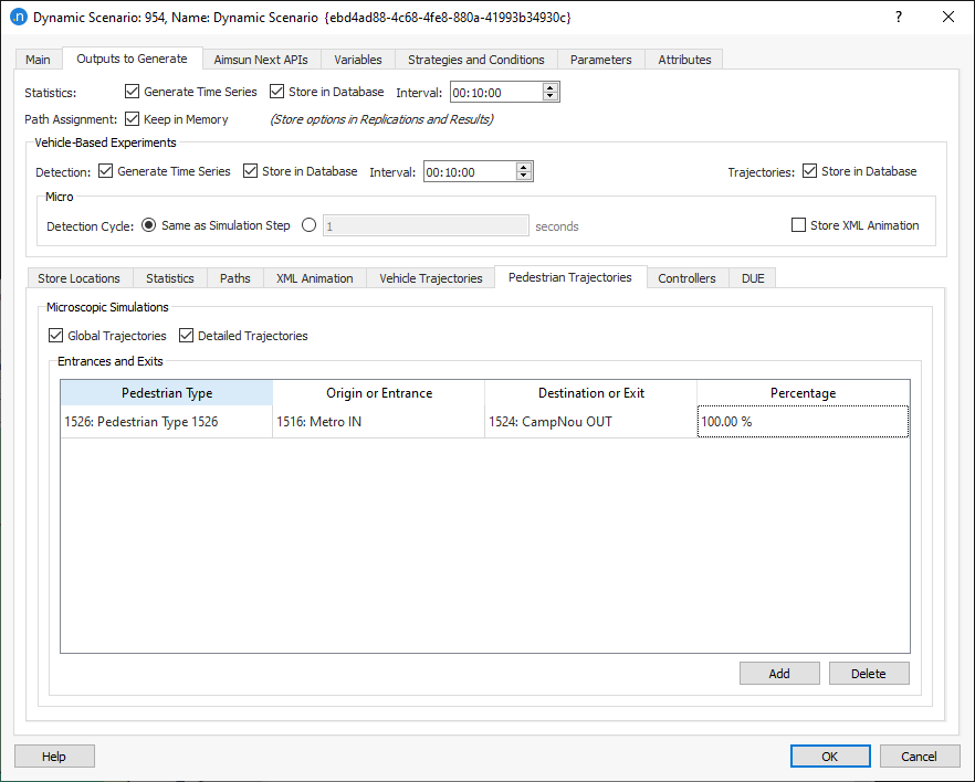 Dynamic Scenario Individual Vehicles Tab