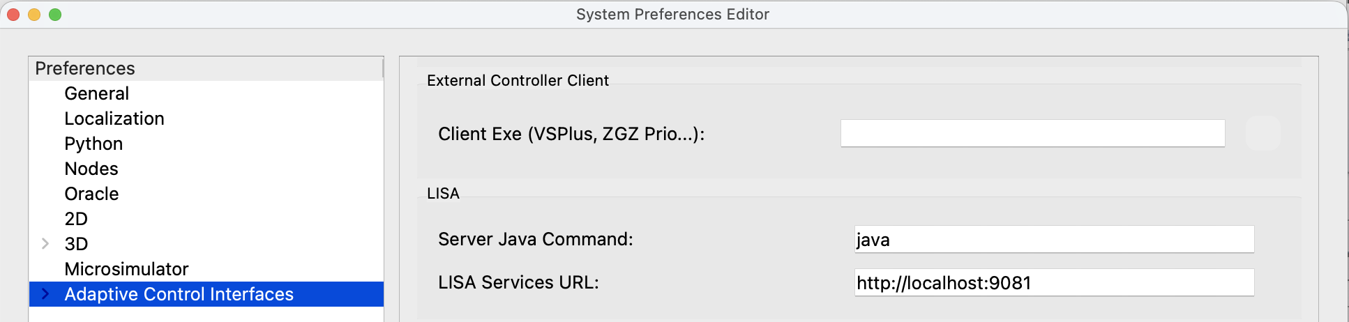 Adaptive Control Interfaces System Preferences