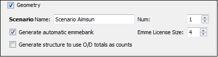 Aimsun Geometry export dialog Aimsun Geometry export dialog