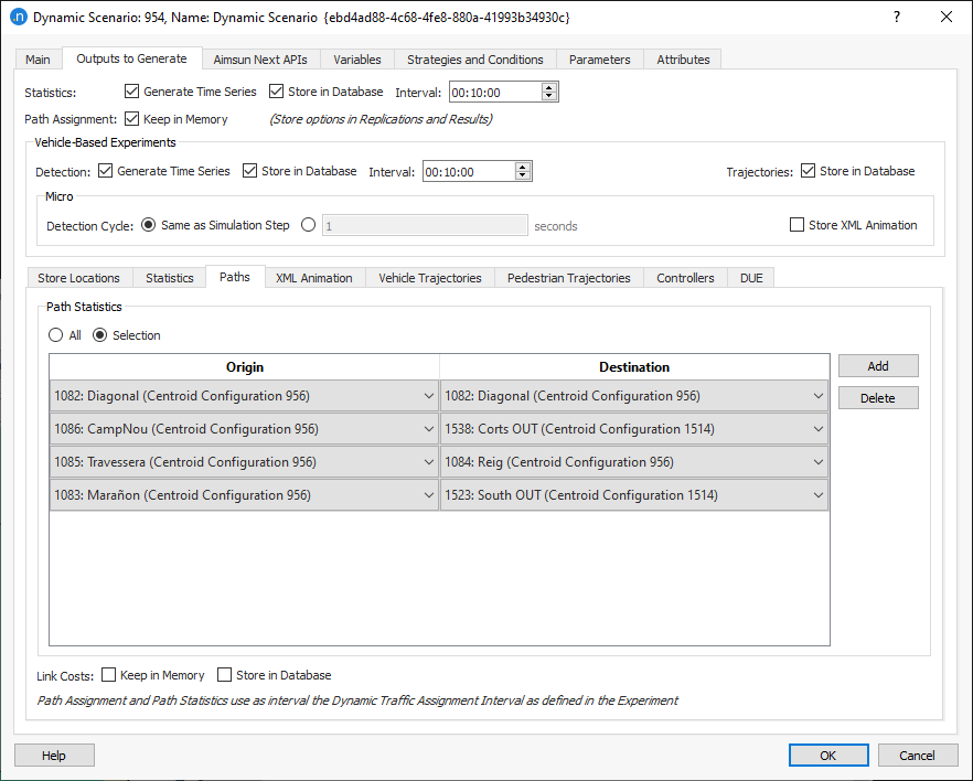 Dynamic Scenario Paths Tab